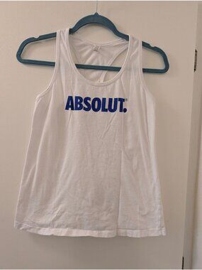 Absolut White Racerback Tank Top S 100% Cotton Made In USA